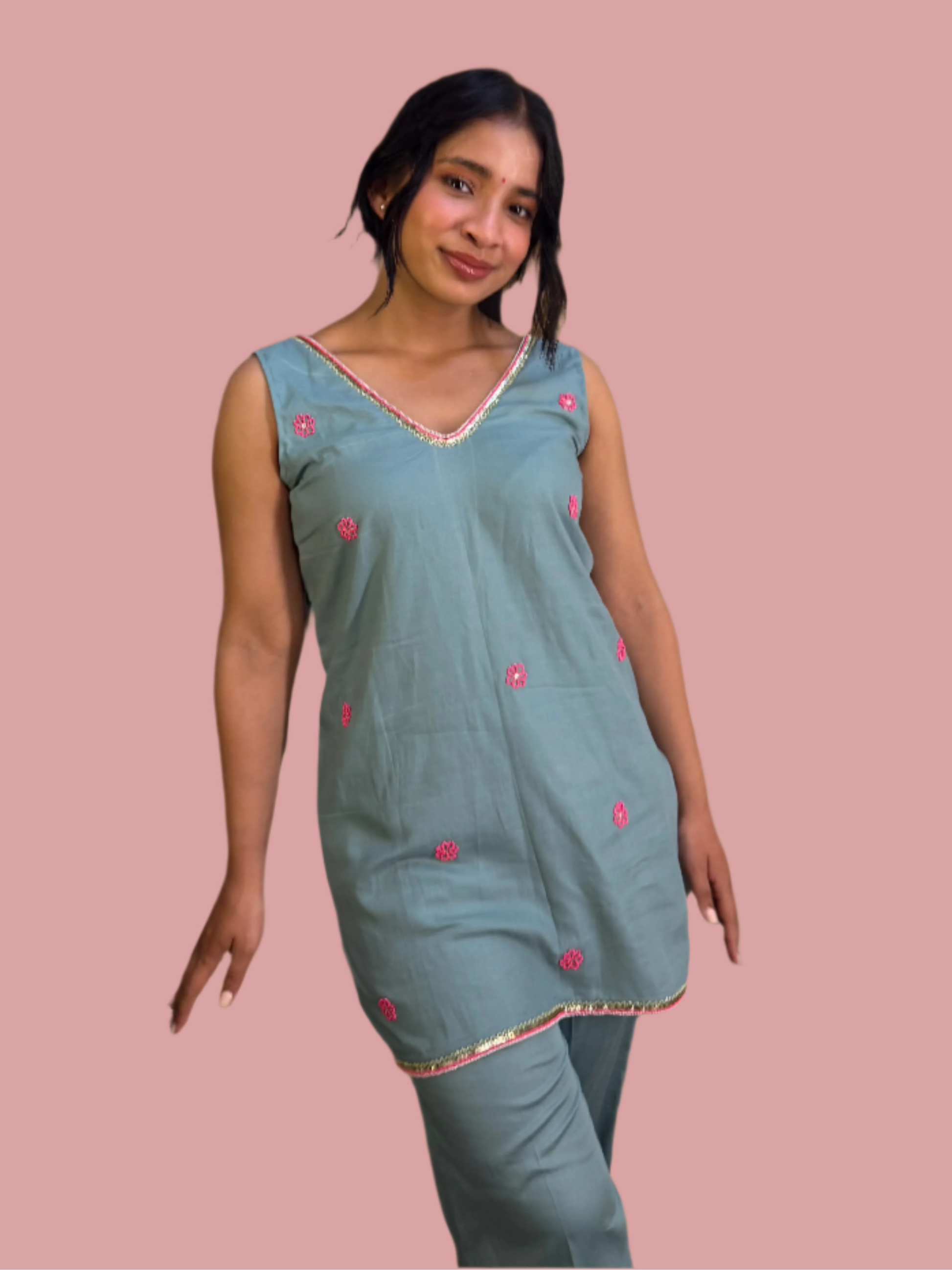 🌷 MEHEK 🌷cuts-levees cord set with embroidery festive wear