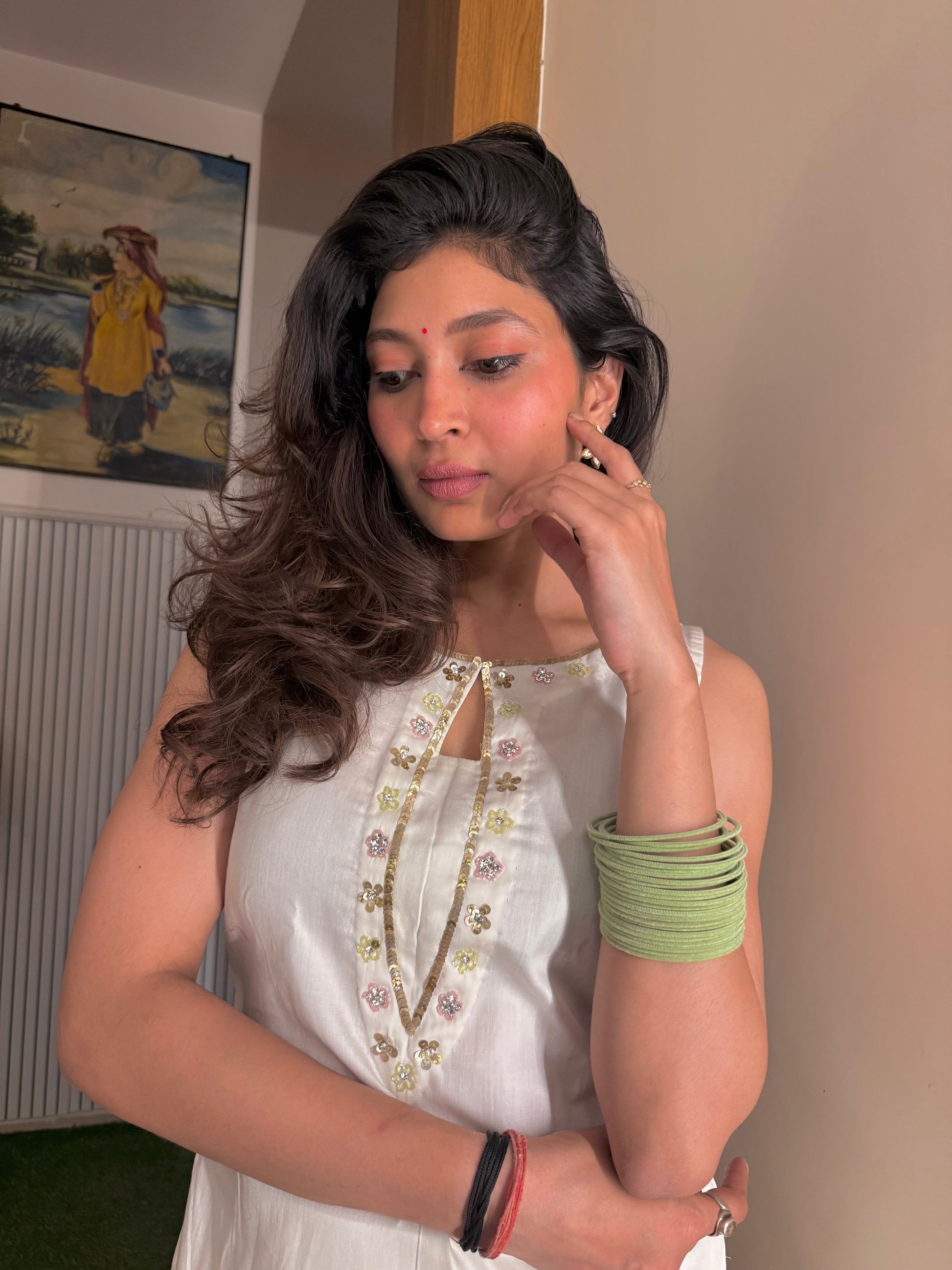 💎Heera 💎 dark lilac cord set with sleeves, Stylish Girly Cord for Women, Classy Summer Outfit, Rakhi outfit for girls