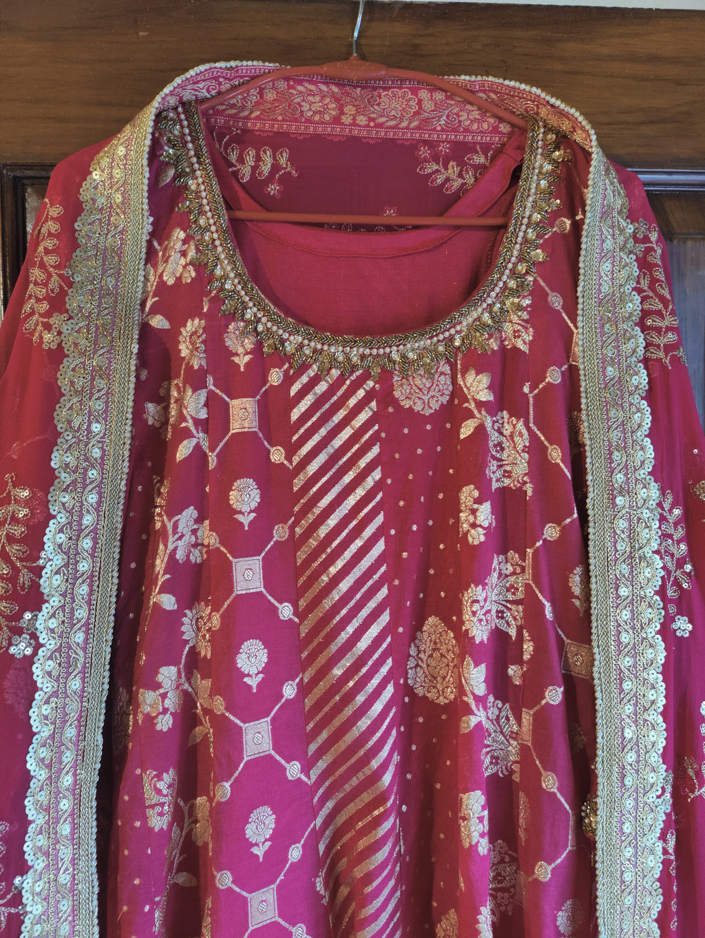🌷AAYAT hot pink anarkali suit for weddings🌷
