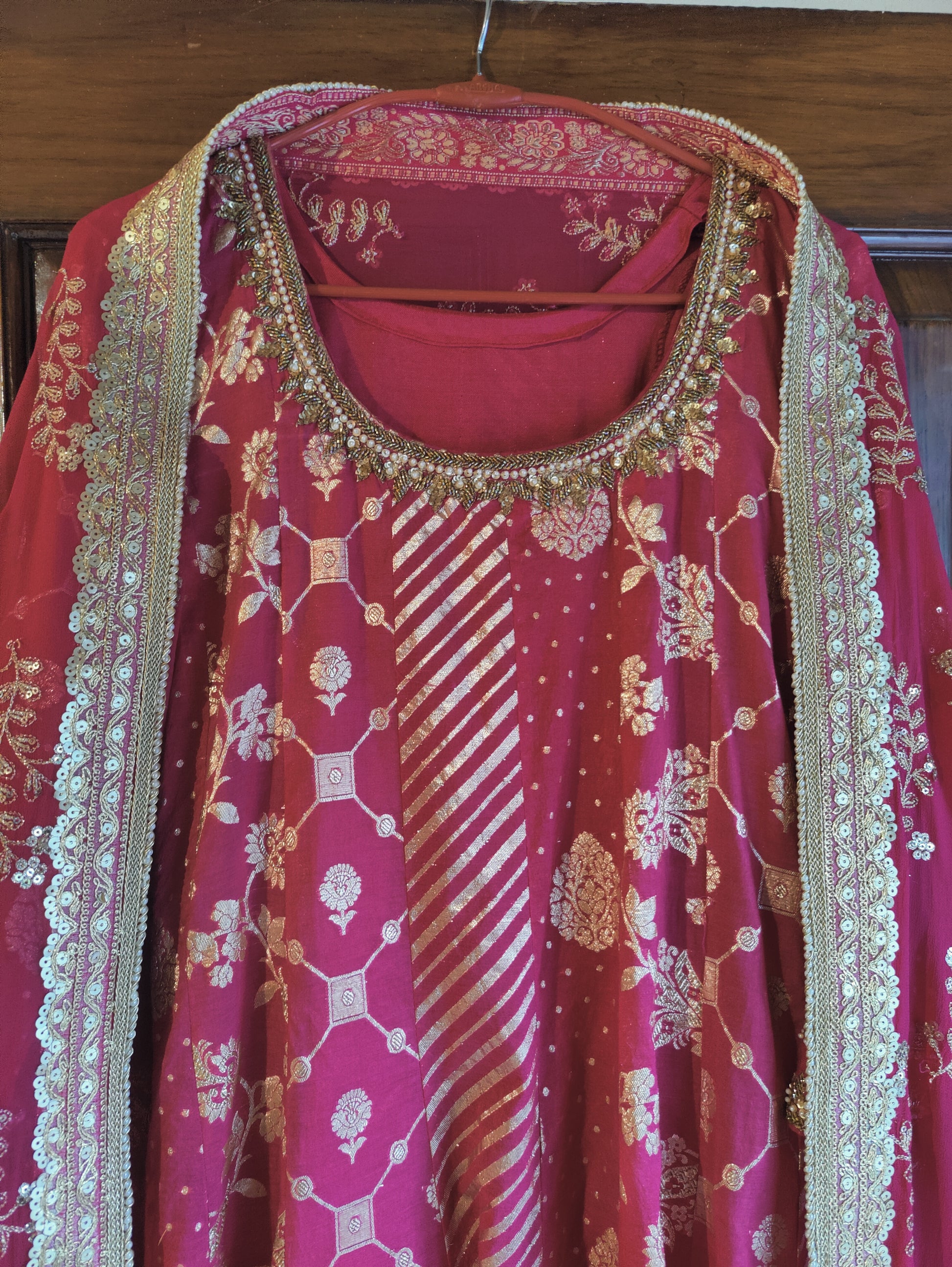 🌷AAYAT hot pink anarkali suit for weddings🌷