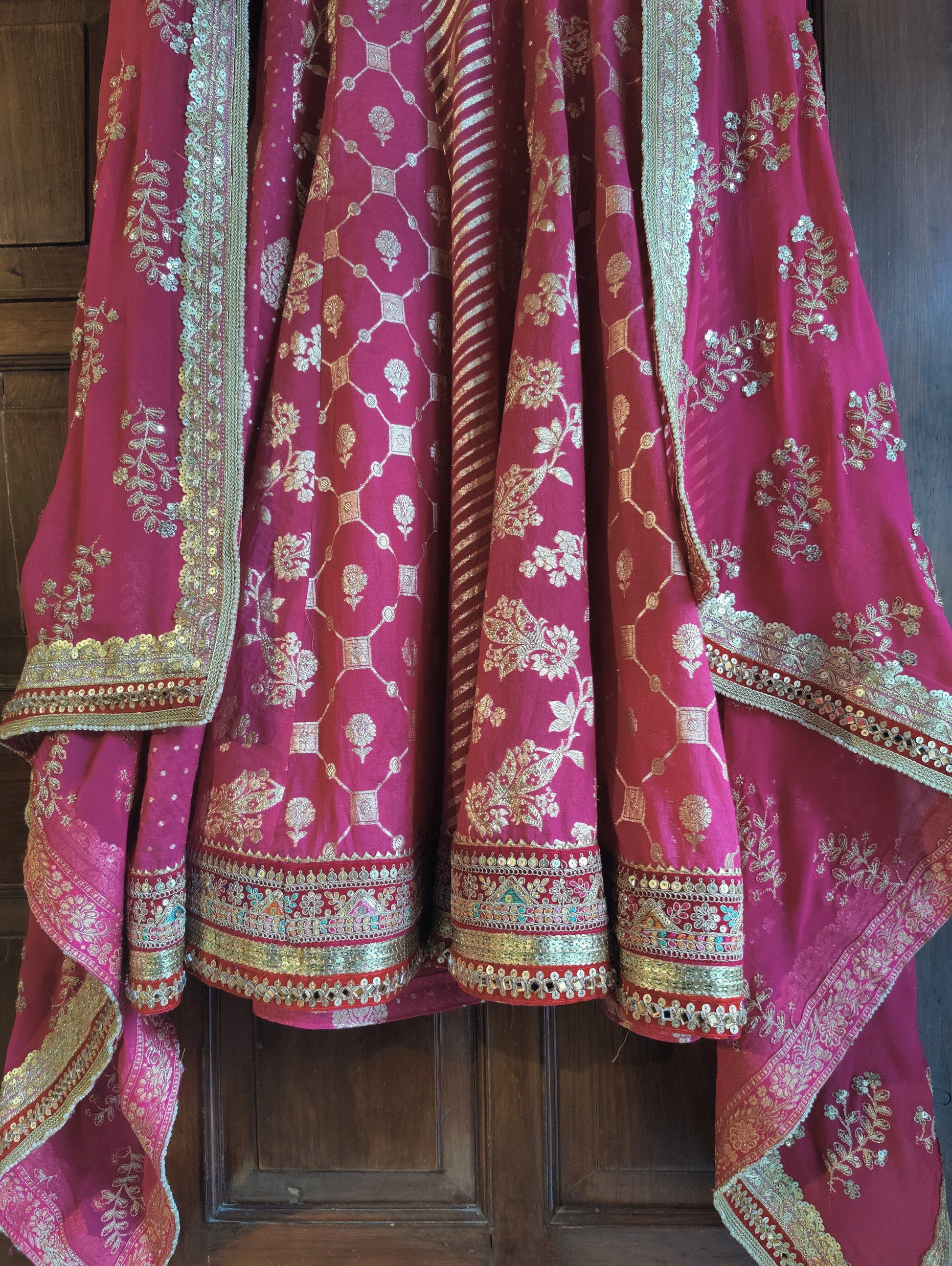 🌷AAYAT hot pink anarkali suit for weddings🌷