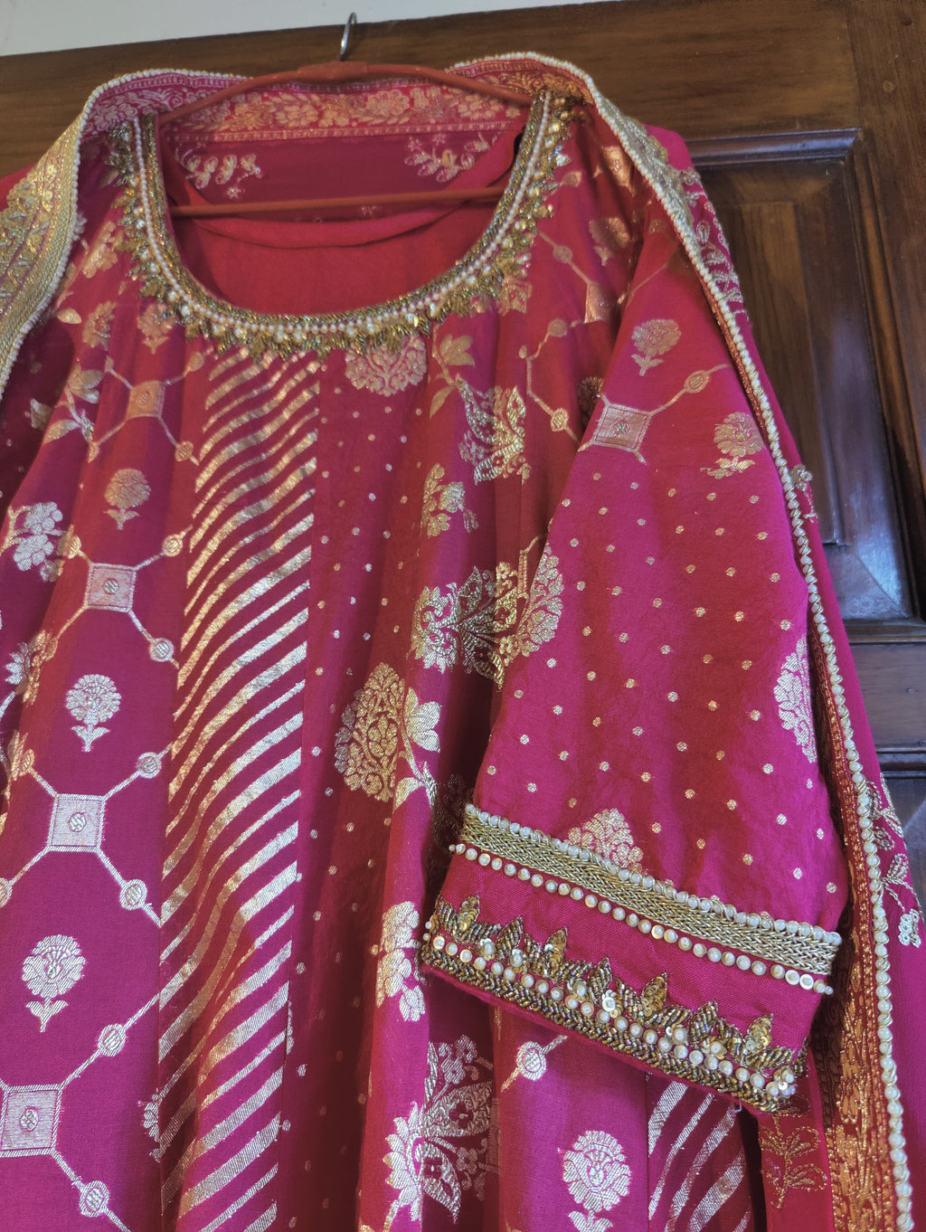 🌷AAYAT hot pink anarkali suit for weddings🌷