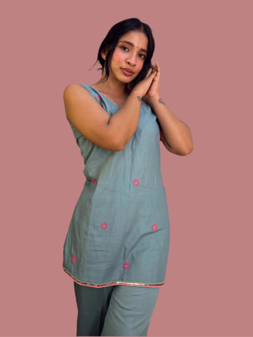 🌷 MEHEK 🌷cuts-levees cord set with embroidery festive wear