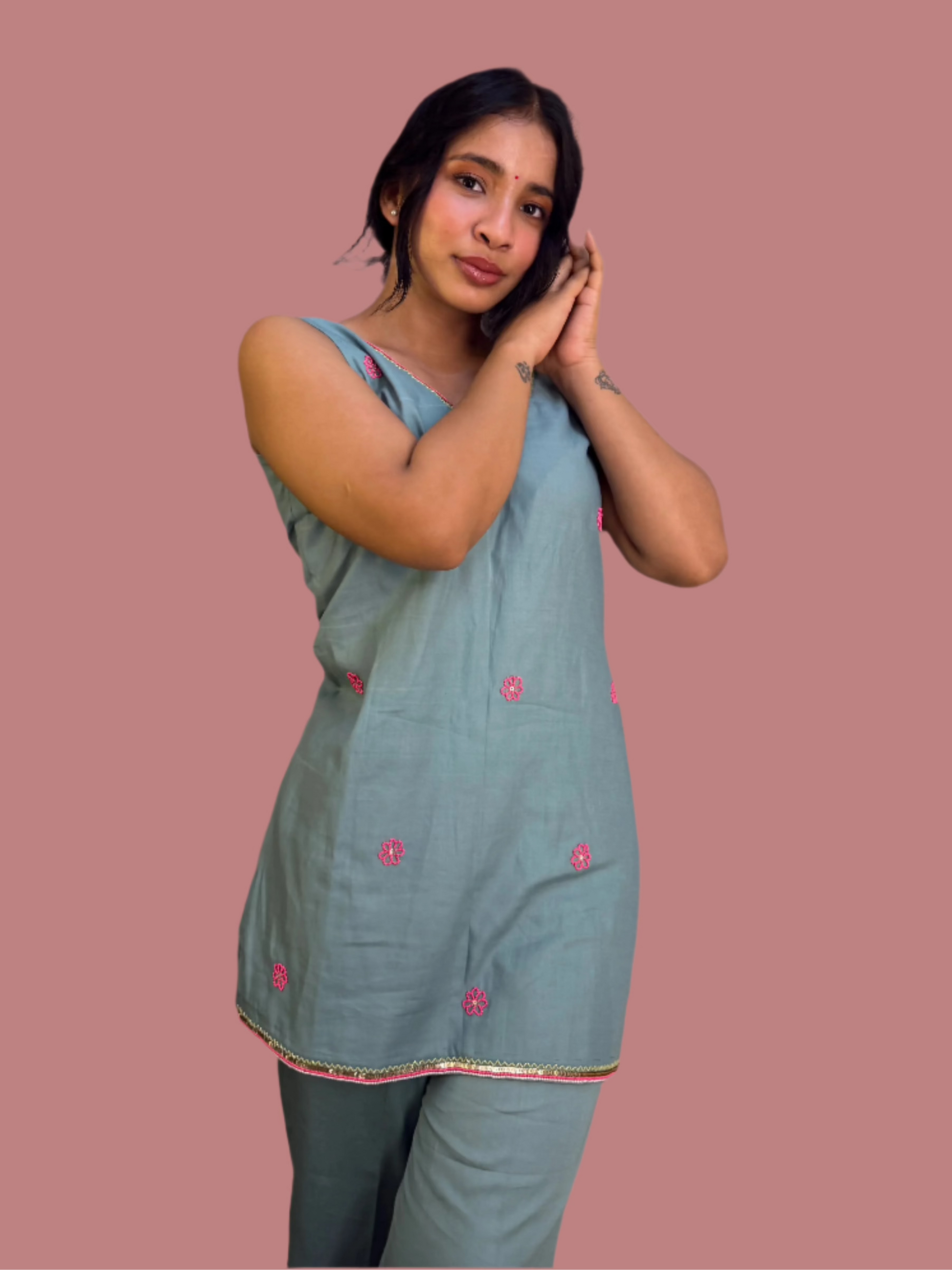 🌷 MEHEK 🌷cuts-levees cord set with embroidery festive wear