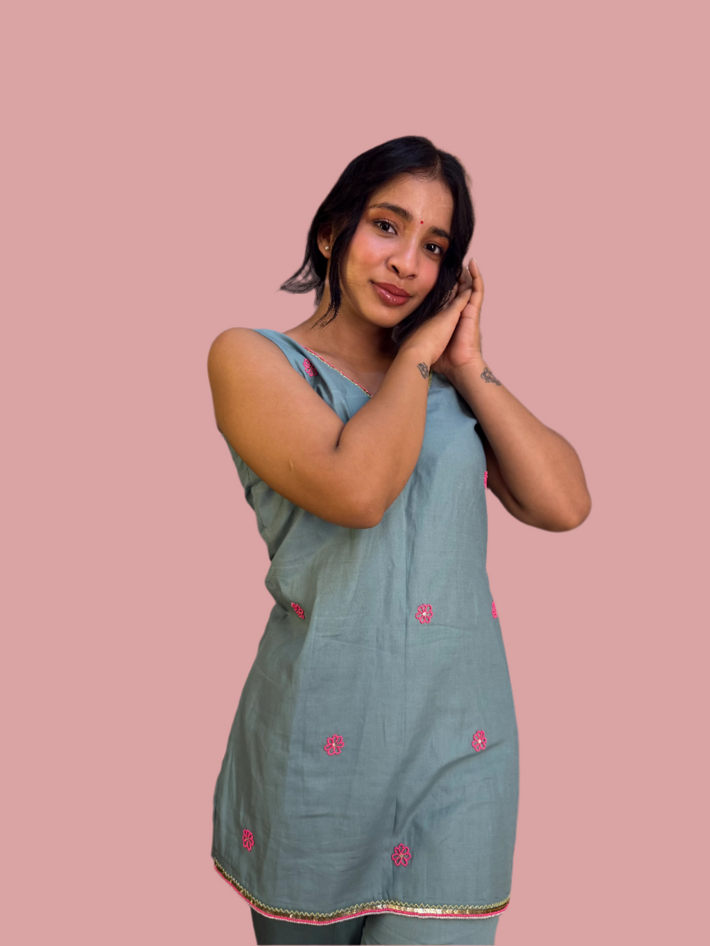 🌷 MEHEK 🌷cuts-levees cord set with embroidery festive wear