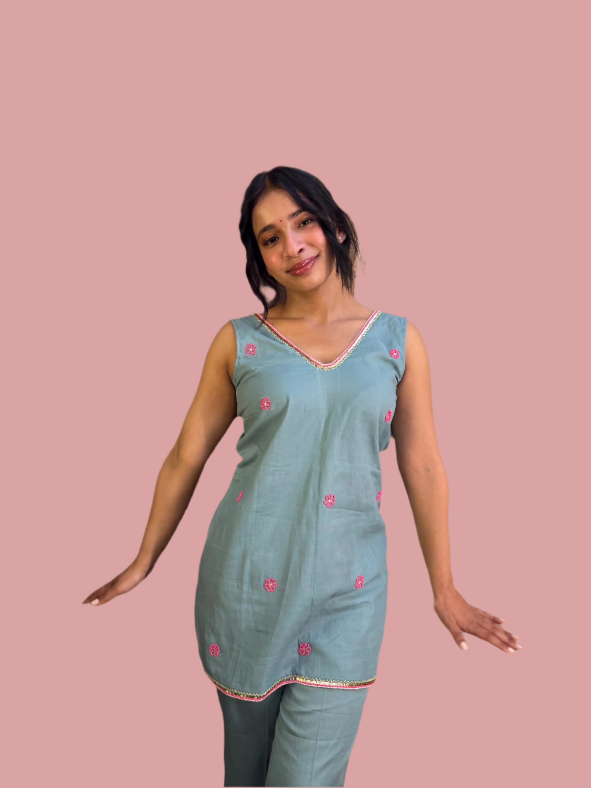 🌷 MEHEK 🌷cuts-levees cord set with embroidery festive wear