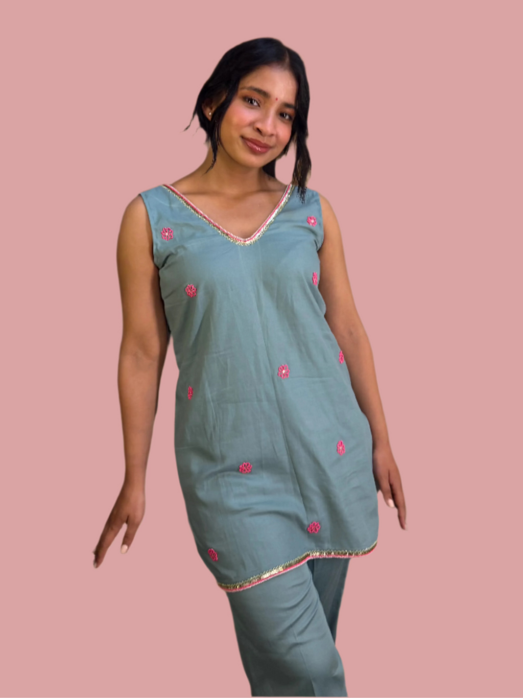 🌷 MEHEK 🌷cuts-levees cord set with embroidery festive wear