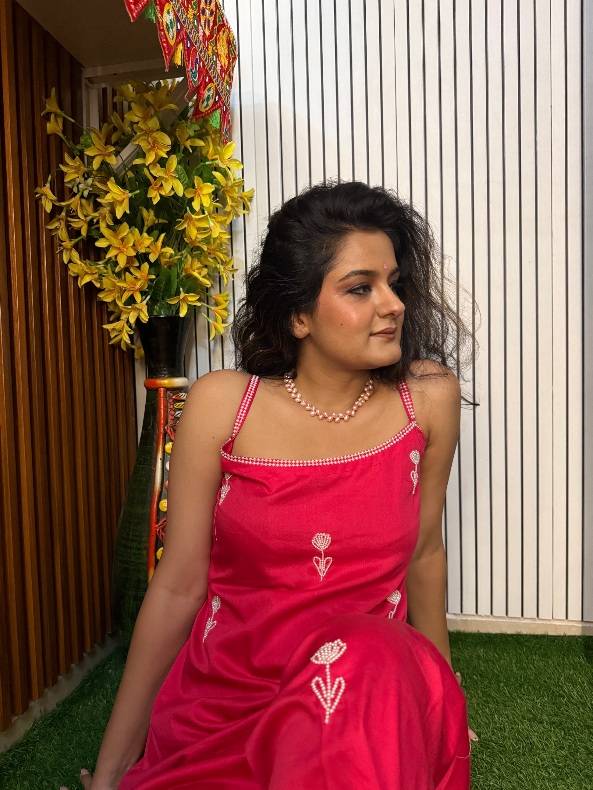 🌷 GUL🌷KURTA. Strappy Sleeveless Cord Set kurta for Diwali | Girly Cotton Co-ord set kurta