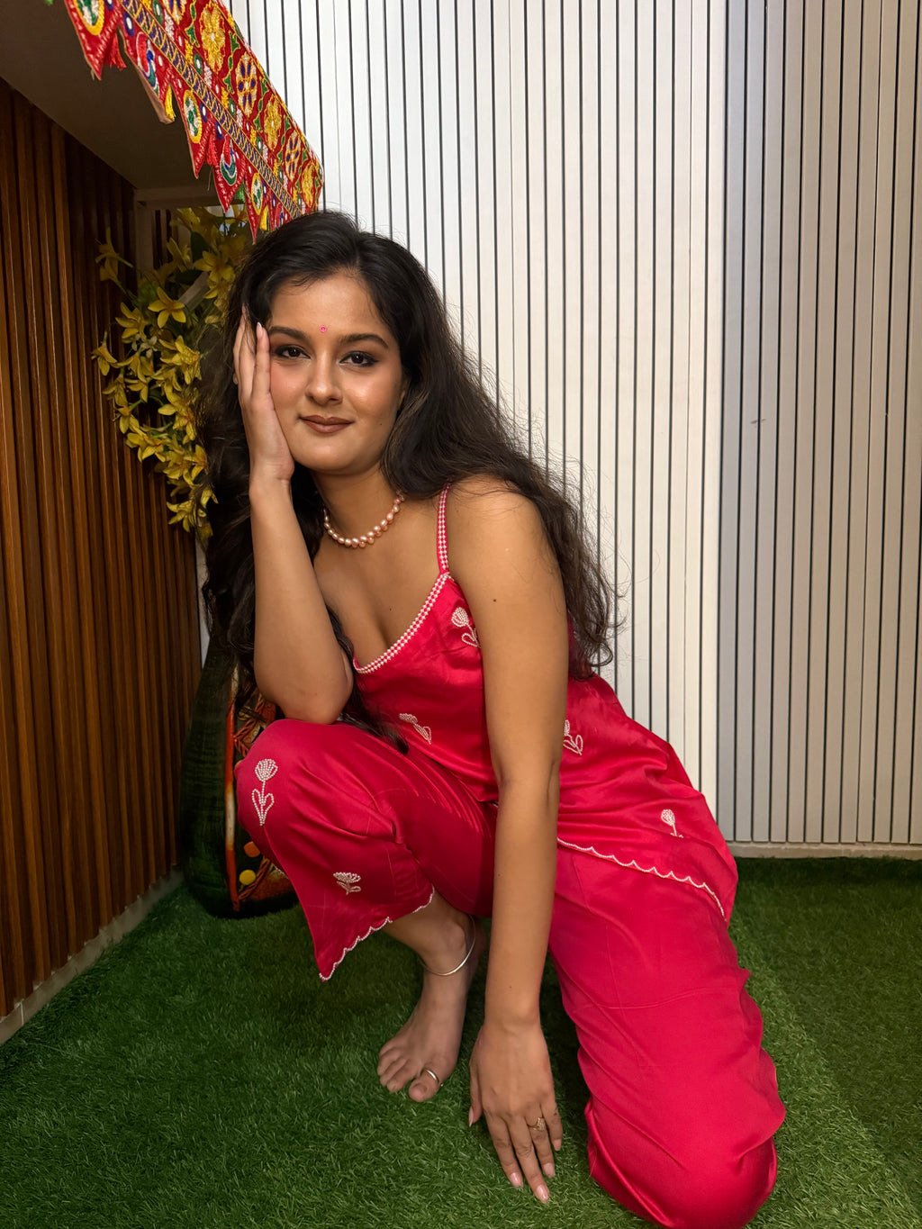 🌷 GUL🌷KURTA. Strappy Sleeveless Cord Set for Rakhi | Girly Cotton Co-ord for Indian Summer